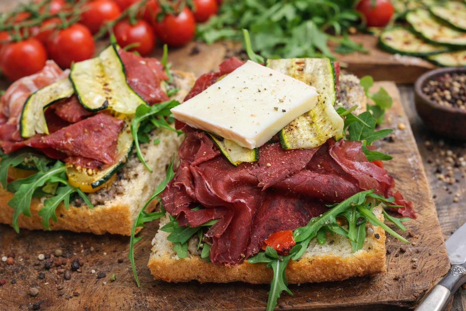 Focaccia italienne maison sandwich garni - ALLEGRIA Paris